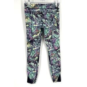 Lululemon Inspire Tight II Full On Lux Mesh Size 6 Iridescent Multi Naval Blue